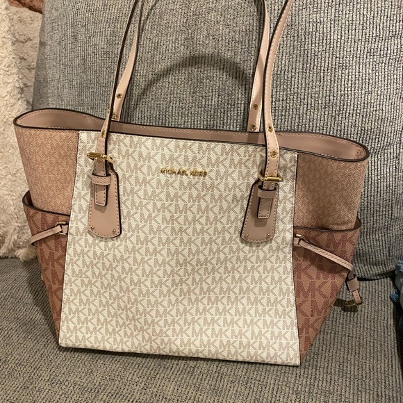 Michael Kors Voyager east west tote ballet pink white - Picture 2 of 9